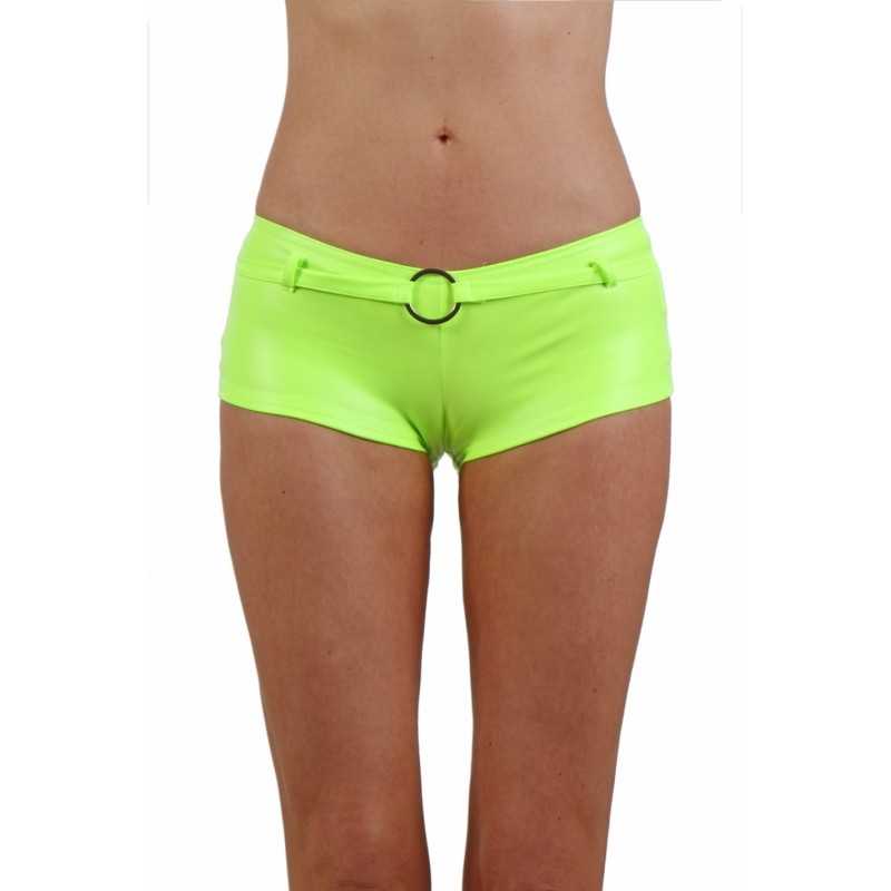 Prestaloveshop Short Wetlook Fluo Ceinture Anneau