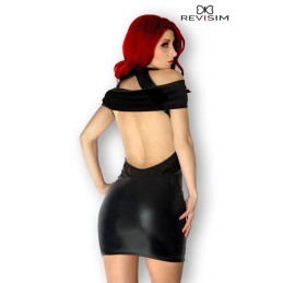 Prestaloveshop Luna Robe Noire Wetlook et Voile Transformable