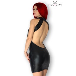 Prestaloveshop Luna Robe Noire Wetlook et Voile Transformable