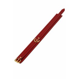 Prestaloveshop Collier Vinyle Bordeaux et Attaches Dorées