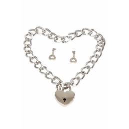 Prestaloveshop Collier Chaine et Coeur Cadenas en Métal