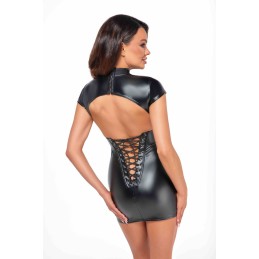 Prestaloveshop Robe Moulante Wetlook Dos Nu Laçage F309