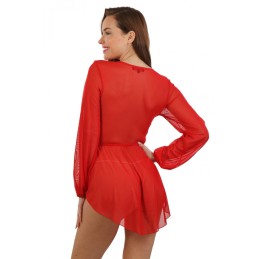 Prestaloveshop Robe transparente manches longues