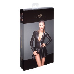 Prestaloveshop Robe wetlook effet corset avec dentelle F154