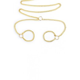 Prestaloveshop Ensemble Chaine dorée collier menottes poignet