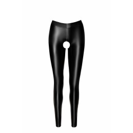 Prestaloveshop Legging Taille haute wetlook ouvert entre jambes