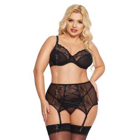 Prestaloveshop Dolores ensemble dentelle noire 3 pièces Grande