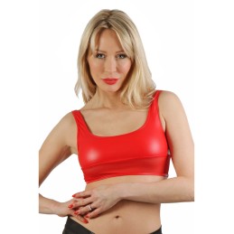 Prestaloveshop Top brassière wetlook micro résille