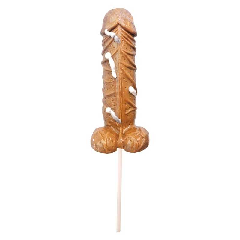 Prestaloveshop Sucette Penis Chocolat au Lait 17 Cm