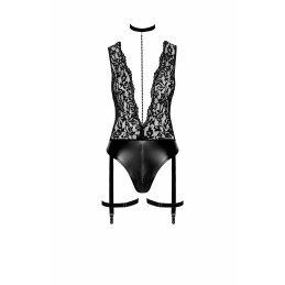 Prestaloveshop Body guêpière wetlook dentelle bijou décolleté