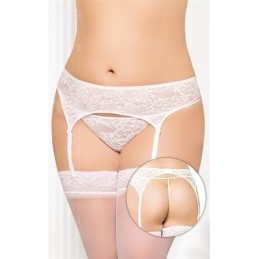 Prestaloveshop Porte Jarretelles et String Dentelle Blanche