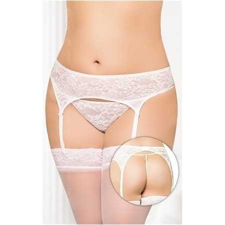 Prestaloveshop Porte Jarretelles et String Dentelle Blanche